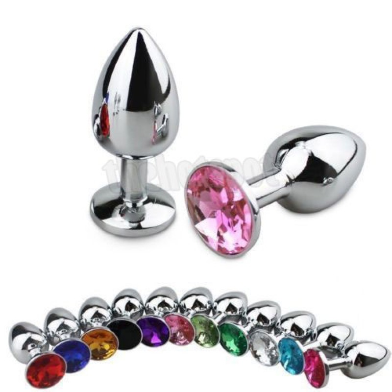 Silver Jewel Metal Tear Drop Butt Plug